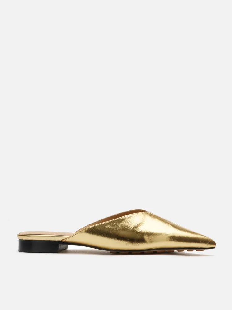 Allie Metallic Pointed Toe Mules