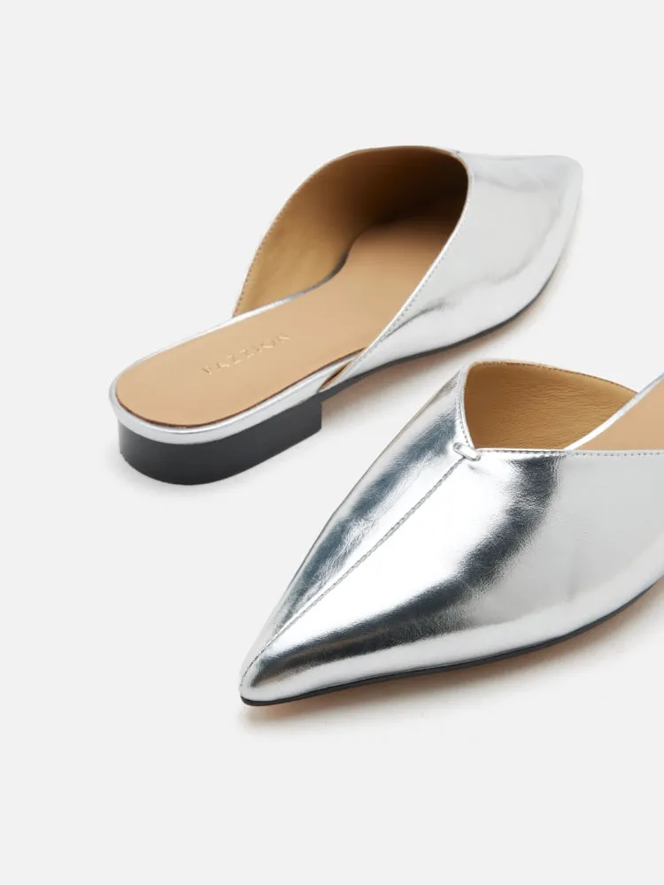 Allie Metallic Pointed Toe Mules