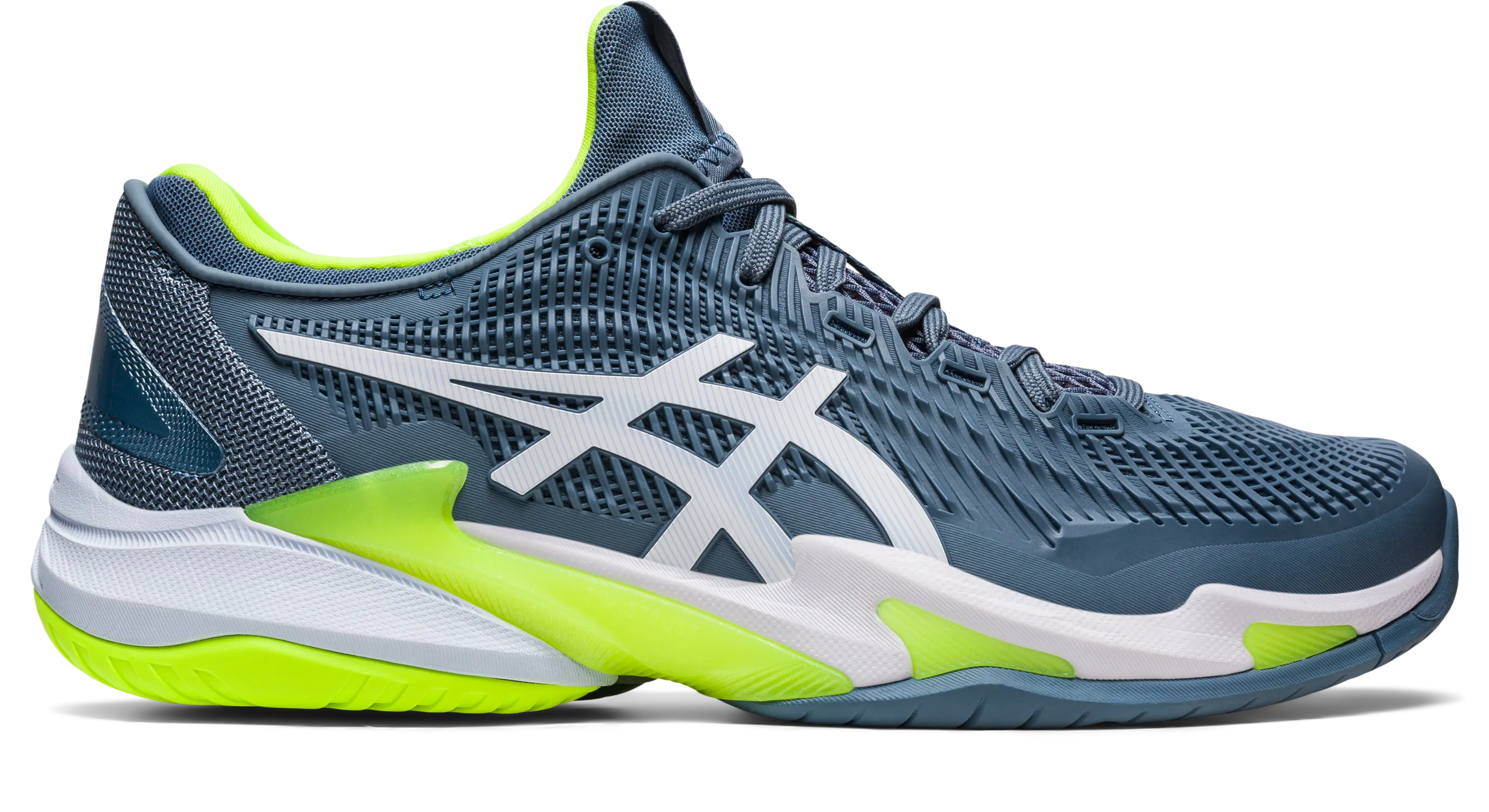 Asics Men's COURT FF 3 Tennis Shoes in Steel Blue/White