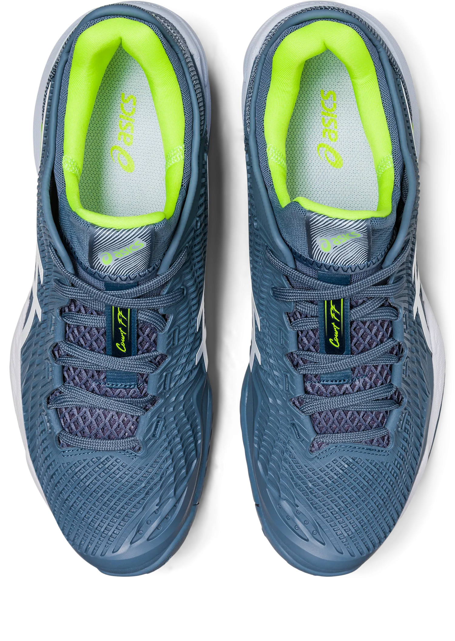 Asics Men's COURT FF 3 Tennis Shoes in Steel Blue/White