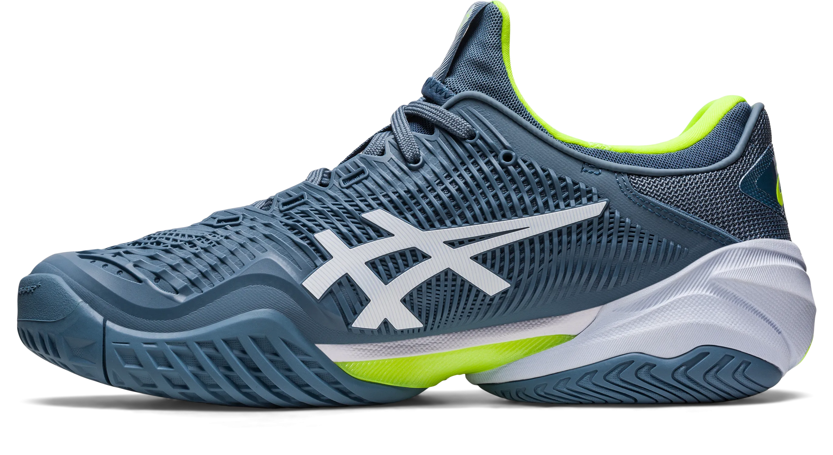 Asics Men's COURT FF 3 Tennis Shoes in Steel Blue/White