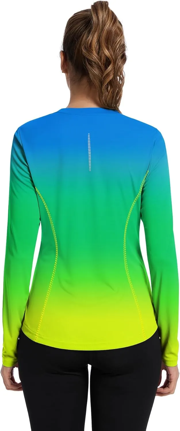 Avoogue Women UPF 50  UV Shirts Long Sleeve with Thumb Holes Workout Sun Shirt Quick Dry Athletic Hiking Running Tops