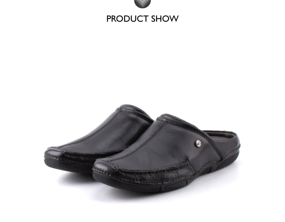 camel active Natural Milled Leather Slip On Shoes Men Black LUZON 872402-AM1-1