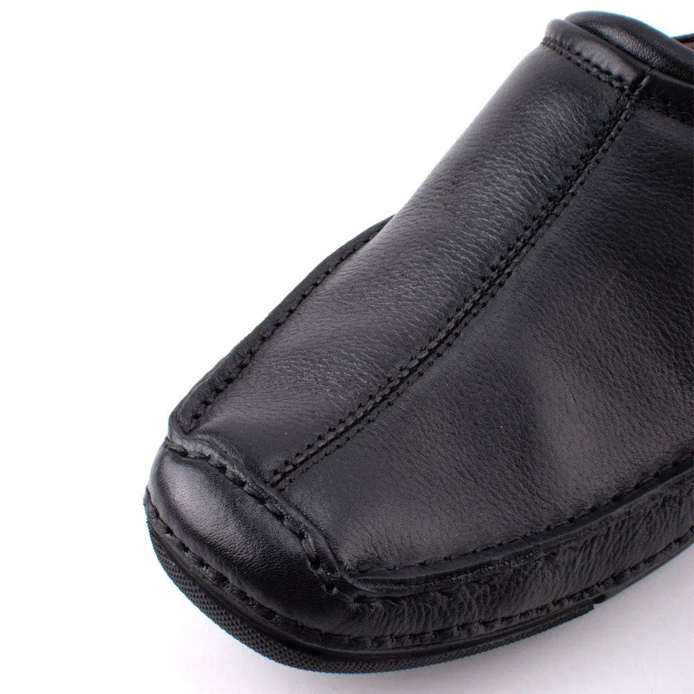 camel active Natural Milled Leather Slip On Shoes Men Black LUZON 872402-AM1-1