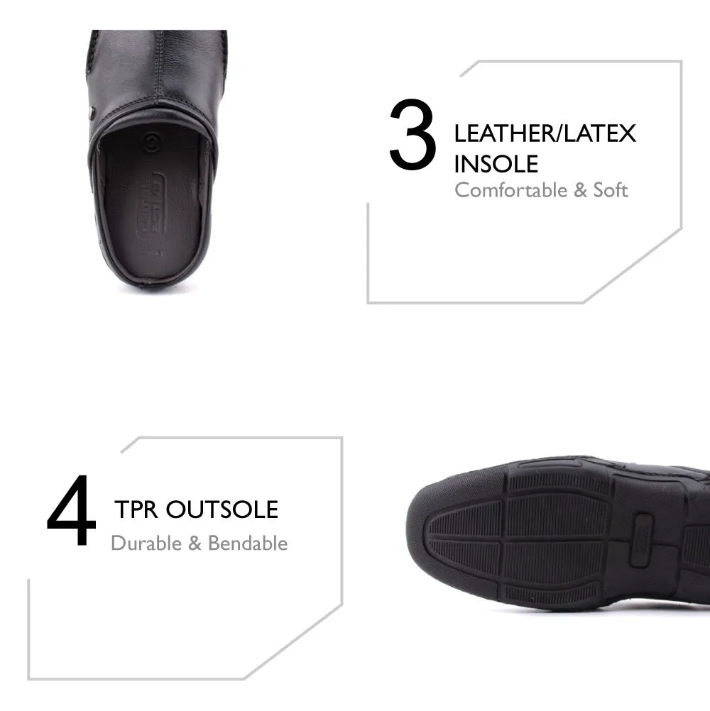 camel active Natural Milled Leather Slip On Shoes Men Black LUZON 872402-AM1-1