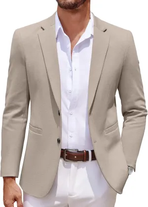COOFANDY Men's Casual Knit Blazer Two Button Lightweight Sport Coats Suit Jacket