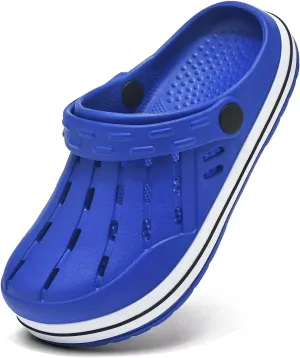 Cubufly Kids Garden Shoes Boys Girls Glitter Stripe Band Clogs Toddler Slip On Water Sandals Children Beach Pool Slipper
