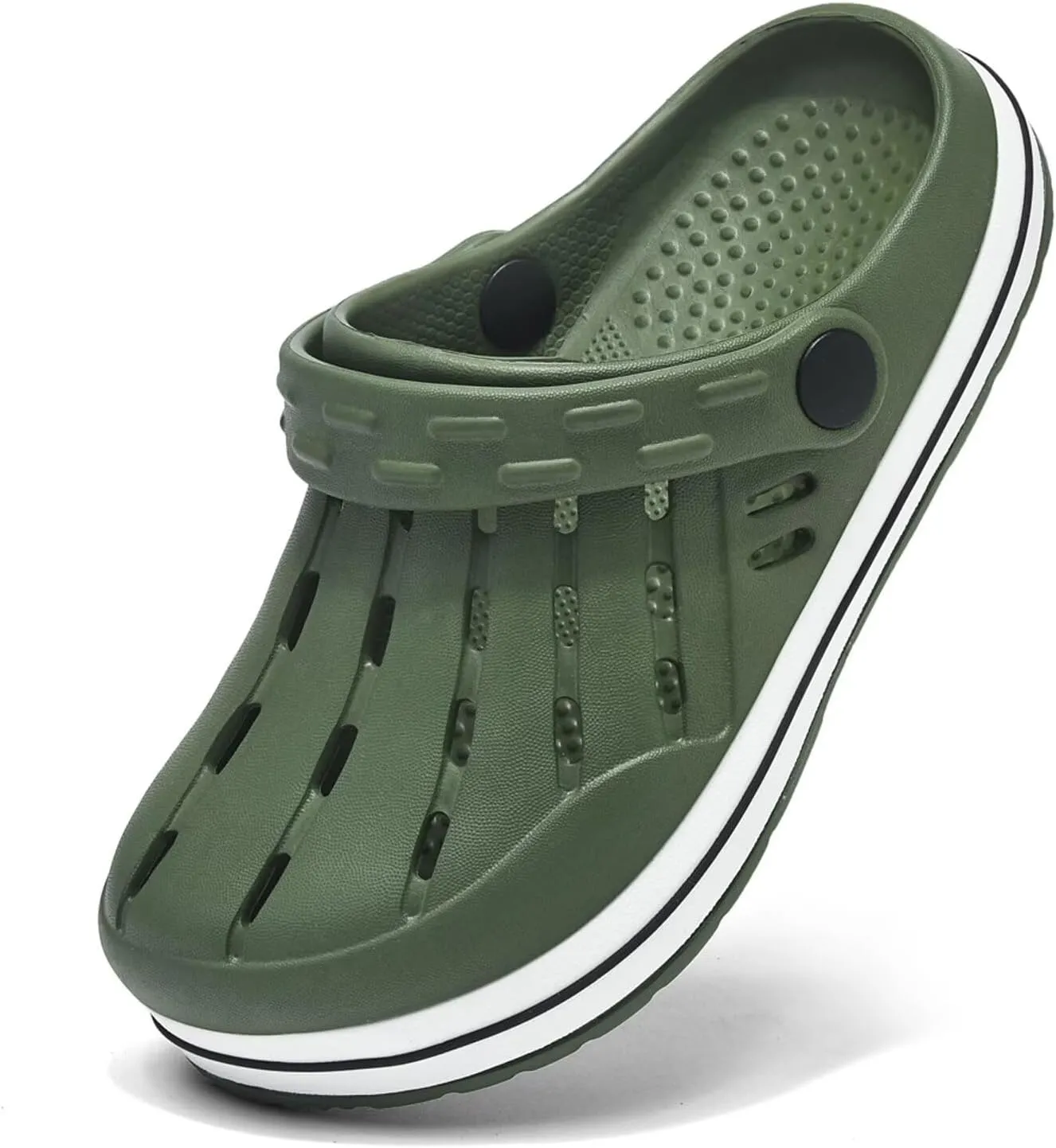 Cubufly Kids Garden Shoes Boys Girls Glitter Stripe Band Clogs Toddler Slip On Water Sandals Children Beach Pool Slipper