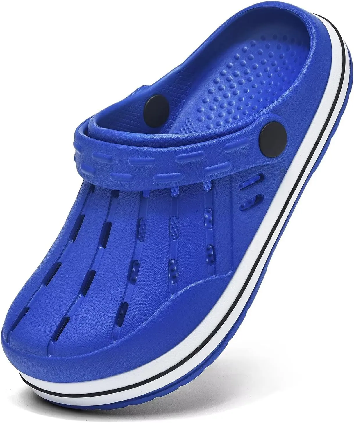 Cubufly Kids Garden Shoes Boys Girls Glitter Stripe Band Clogs Toddler Slip On Water Sandals Children Beach Pool Slipper