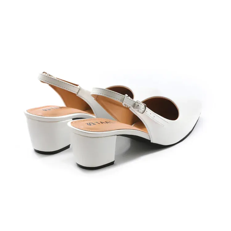 Estrela Heeled Slingbacks White