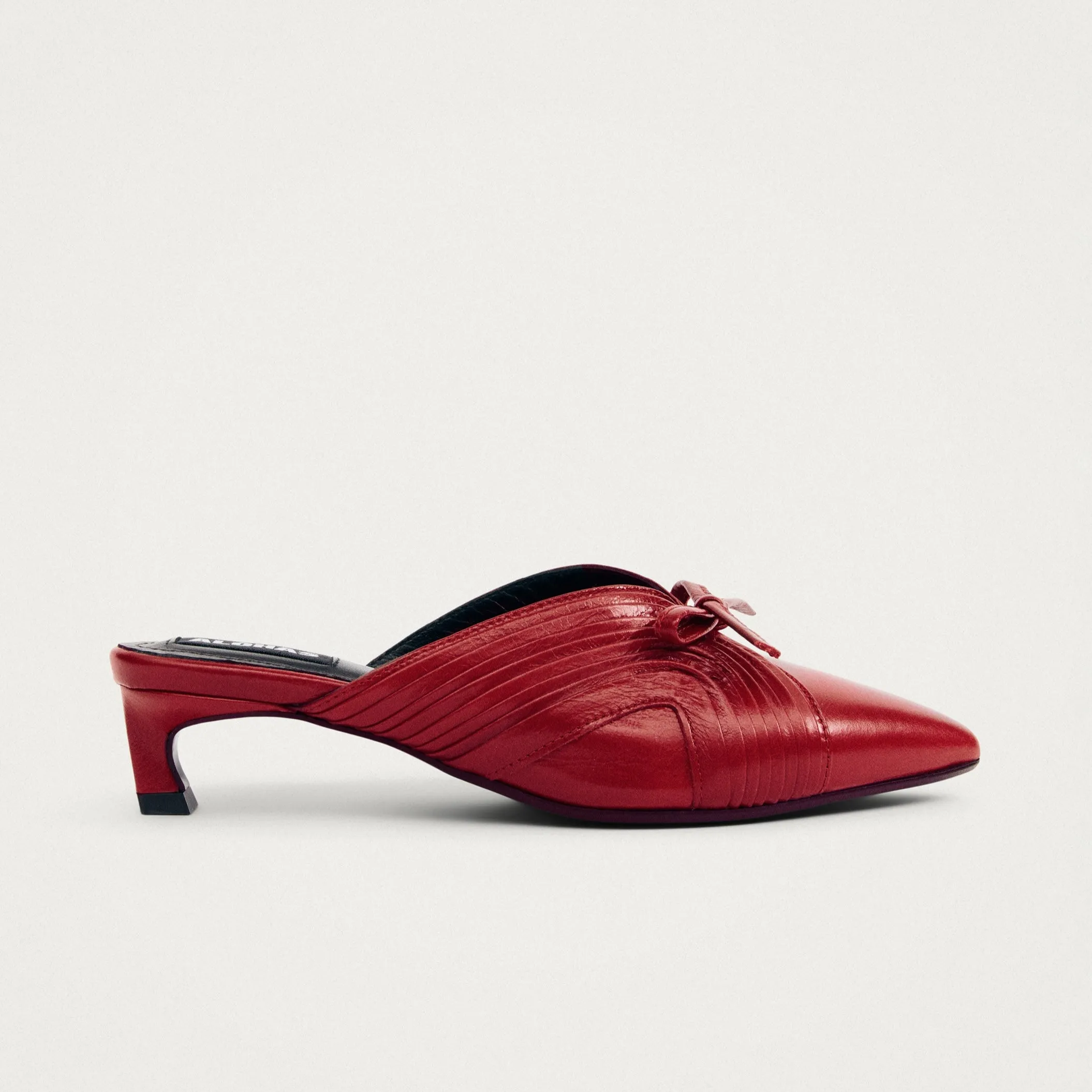 Gayle Red Leather Mules