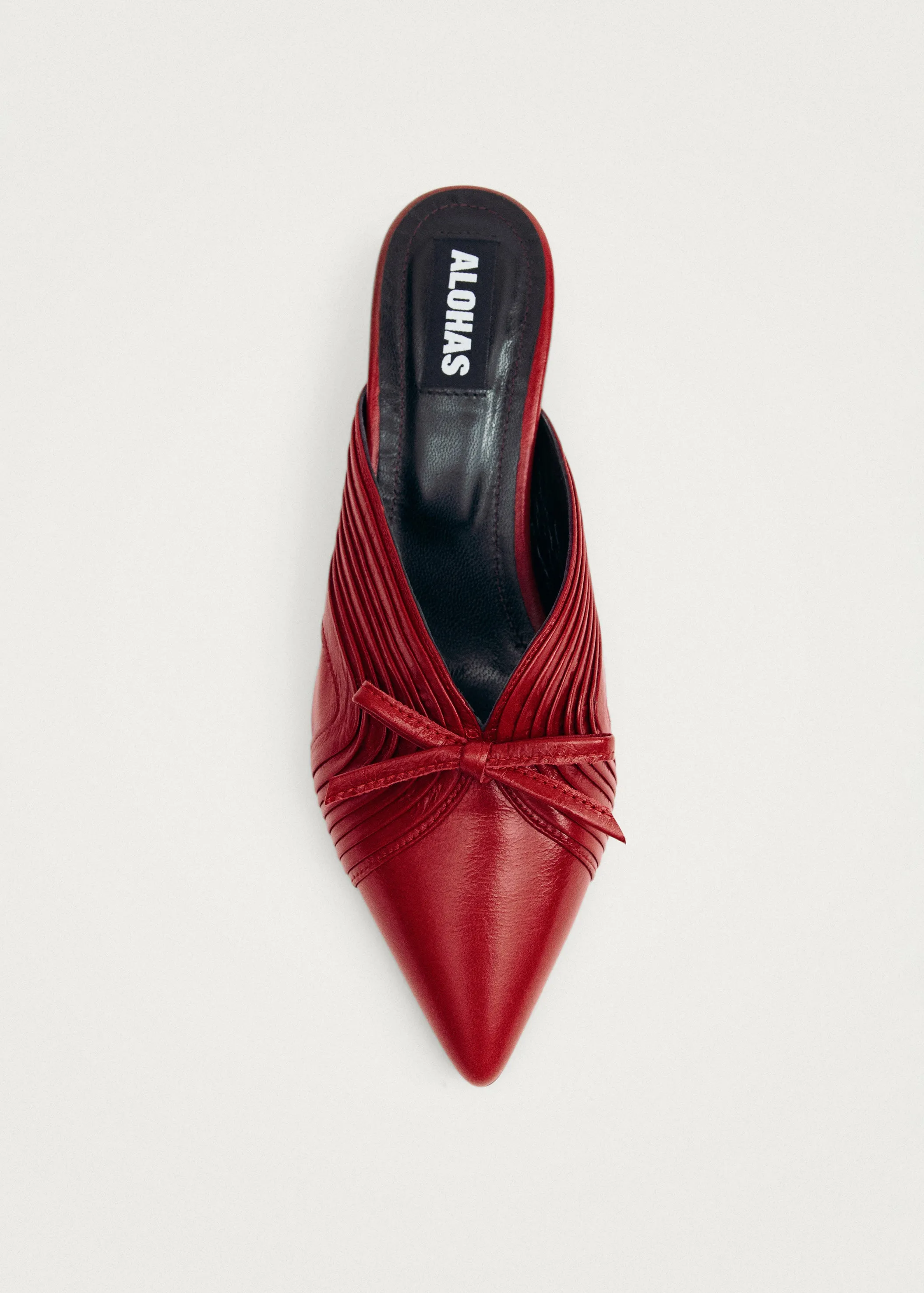 Gayle Red Leather Mules