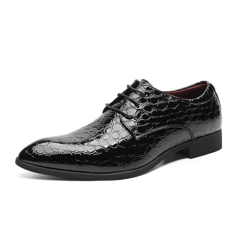Glossy Leather Shoes Men's Business Dress Shoes Large Size Men's Shoes Versatile Large Size