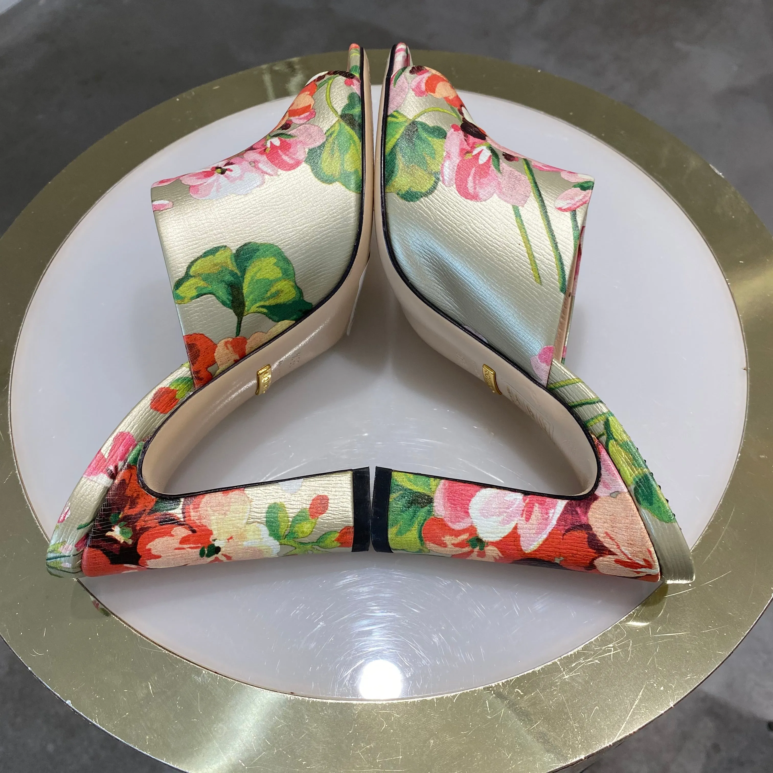 Gucci Bloom Heeled Slides
