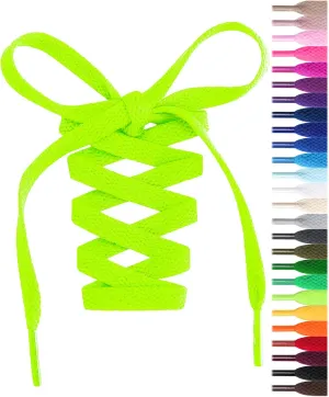 Handshop Flat Shoelaces 5/16" - 20 Colors in 36"-72" Shoe Laces For Sneakers