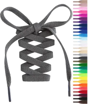 Handshop Flat Shoelaces 5/16" - 20 Colors in 36"-72" Shoe Laces For Sneakers