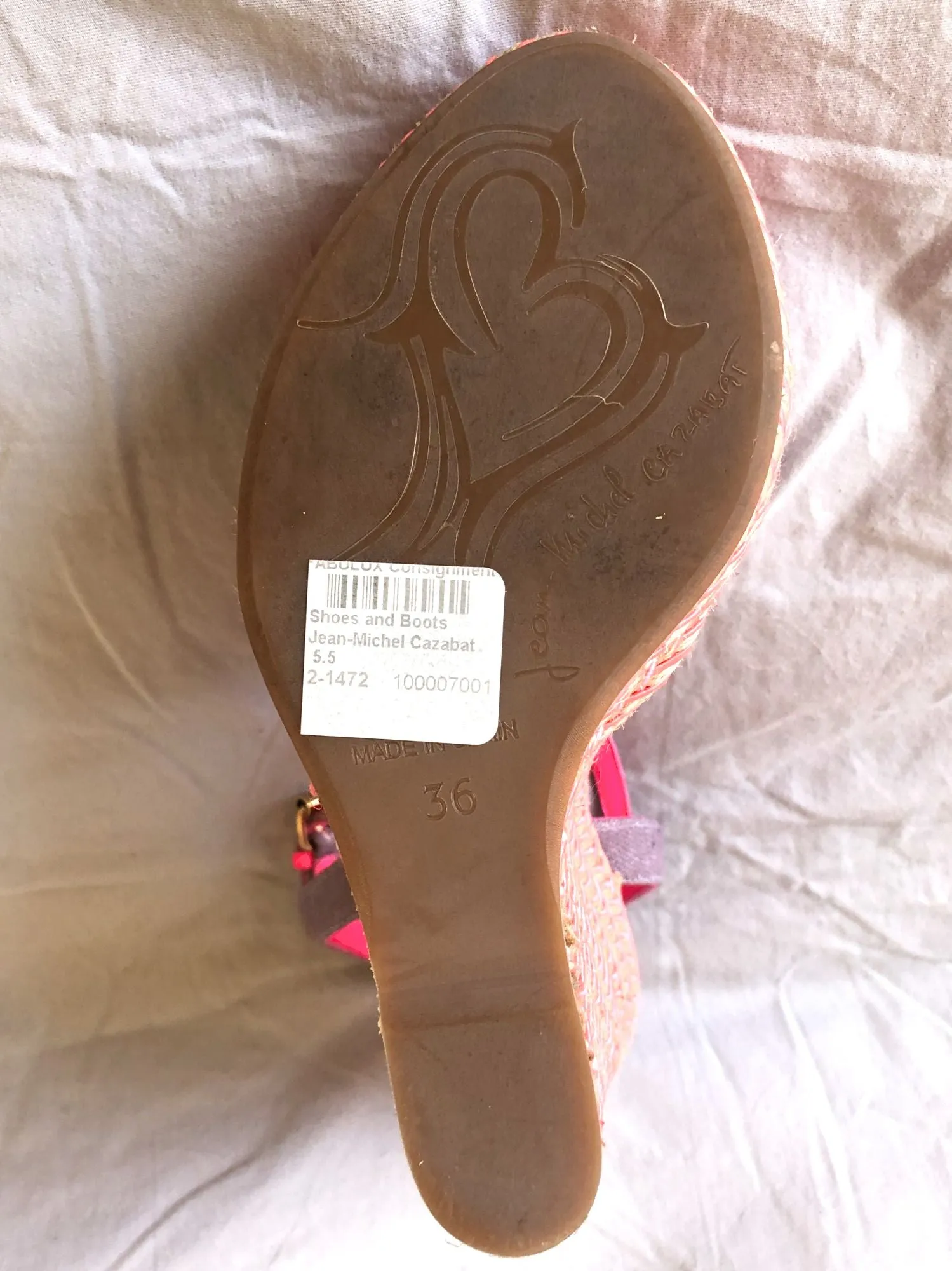 Jean-Michel Cazabat Size 5.5 - 6 Fatima Wedge Sandals