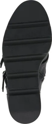 Jessica Simpson Chaela Black Multi Buckle Vamp Straps Wedge Heel Platform Boots