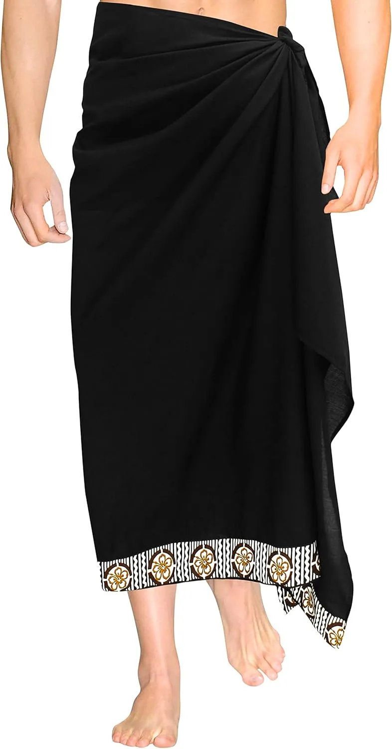 LA LEELA Men's Swimwear Cover Up Summer Pareo Sarong