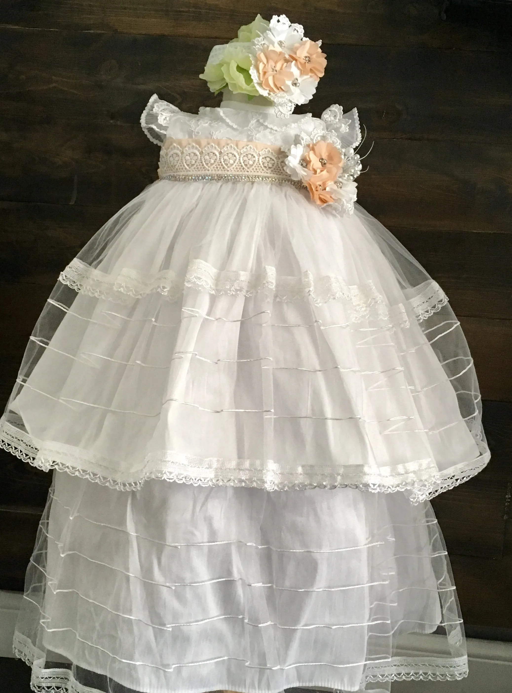 Mandi Baptism Gown, Christening gown, Blessing Gown, Heirloom Gowns, Ropon de Bautizo, Ropon de Nina