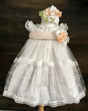 Mandi Baptism Gown, Christening gown, Blessing Gown, Heirloom Gowns, Ropon de Bautizo, Ropon de Nina
