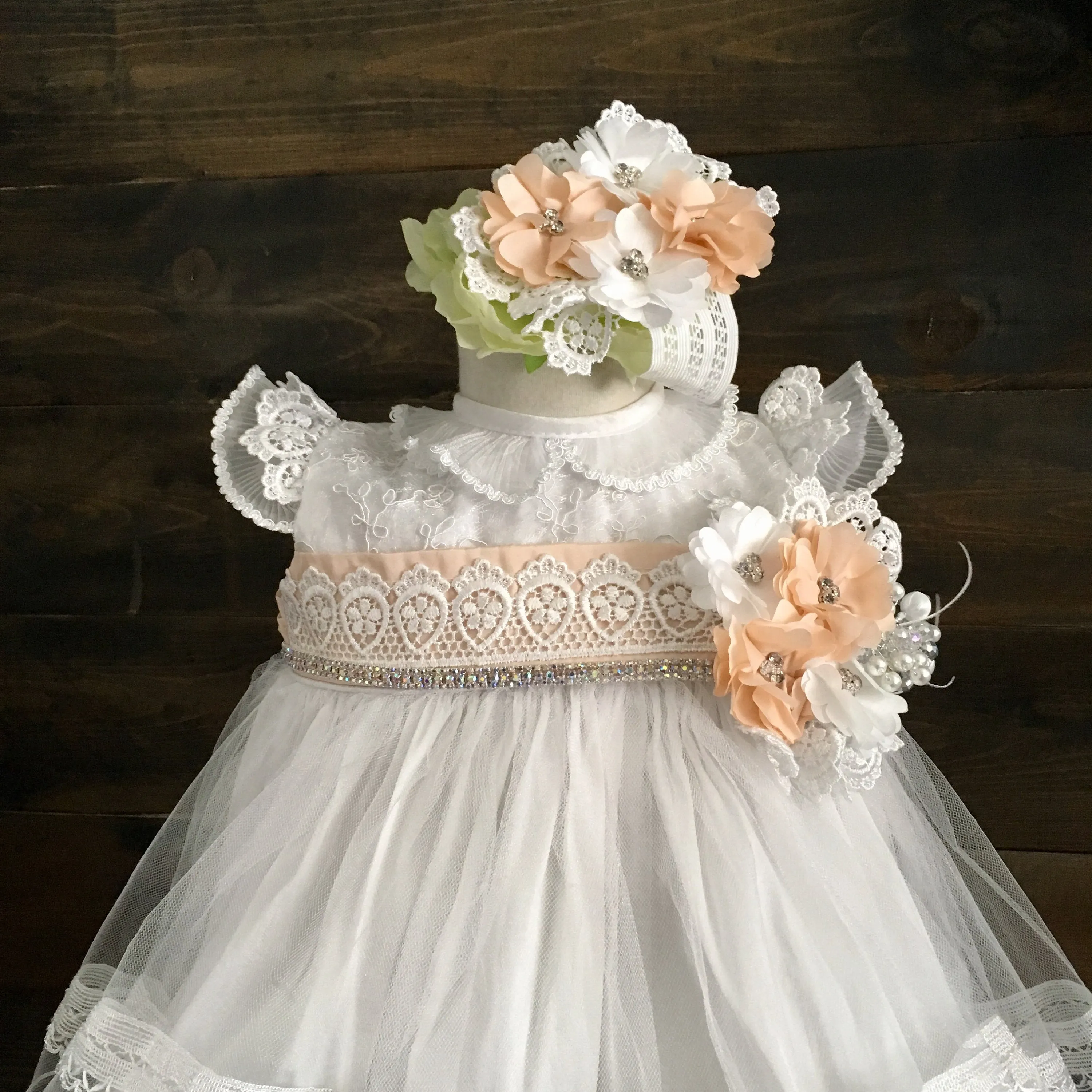 Mandi Baptism Gown, Christening gown, Blessing Gown, Heirloom Gowns, Ropon de Bautizo, Ropon de Nina