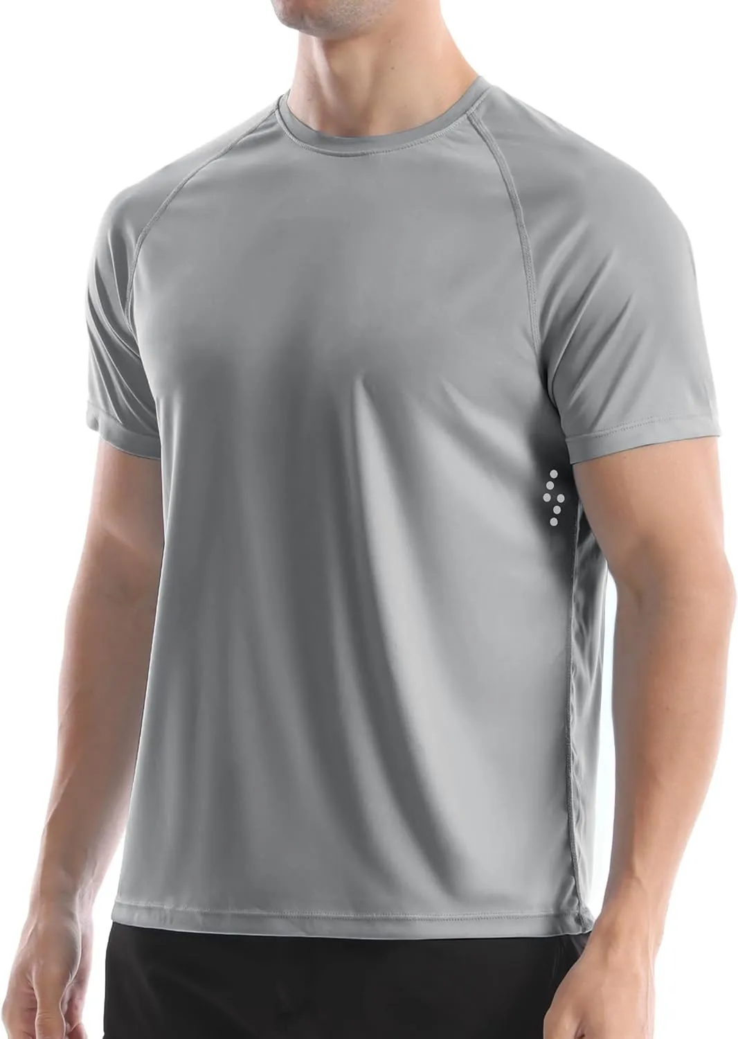 Men's UPF 50  Swim Shirts, Sun Protection Short Sleeve Rash Guard, Quick Dry T-Shirt for Fishing and Surfing