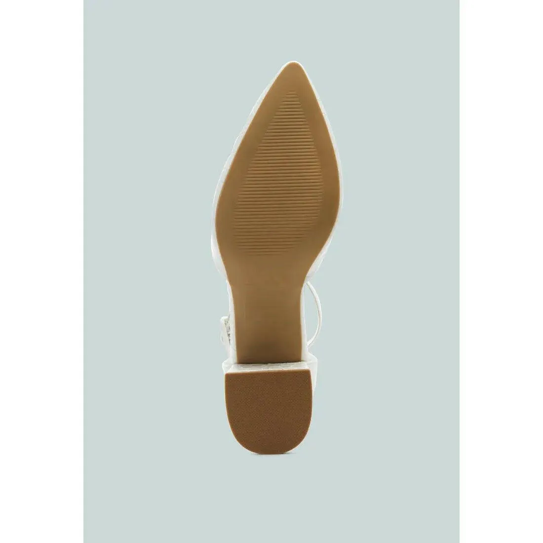 Nymph Faux Leather Low Block Heel Sandals
