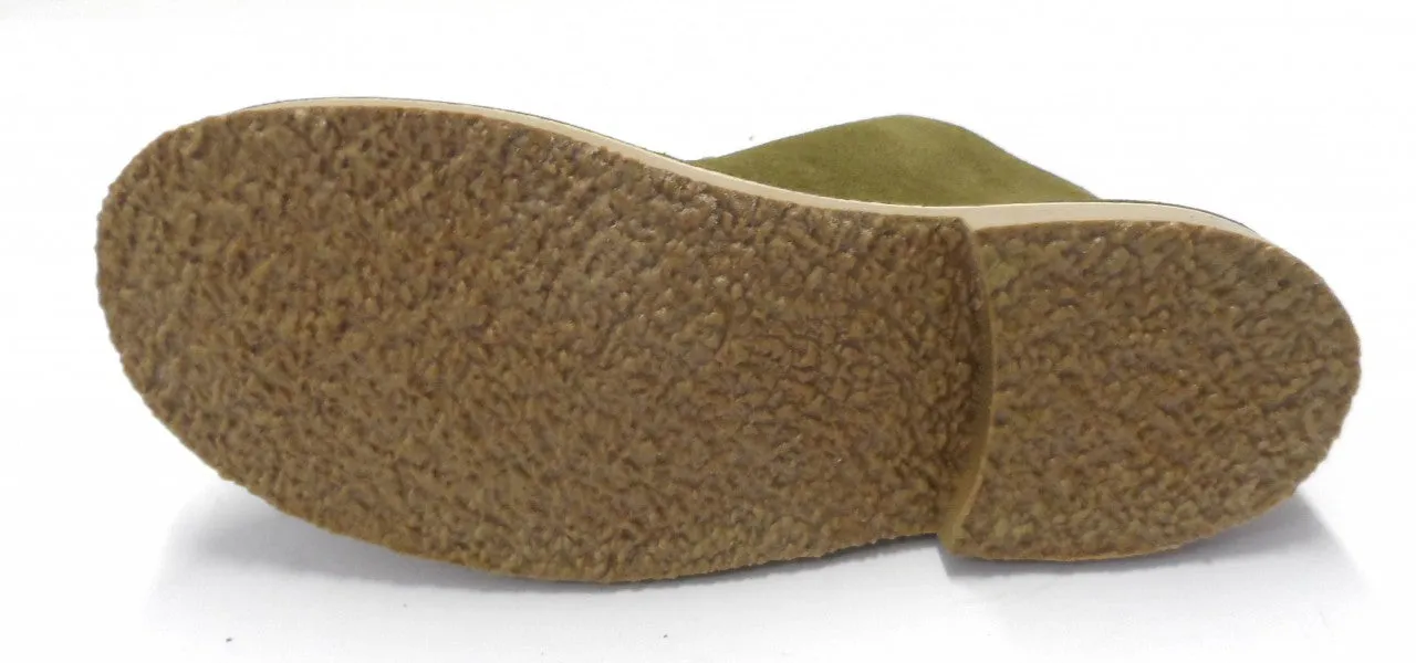 Roamers Khaki Retro 70s Mod Style Real Suede Desert Boots