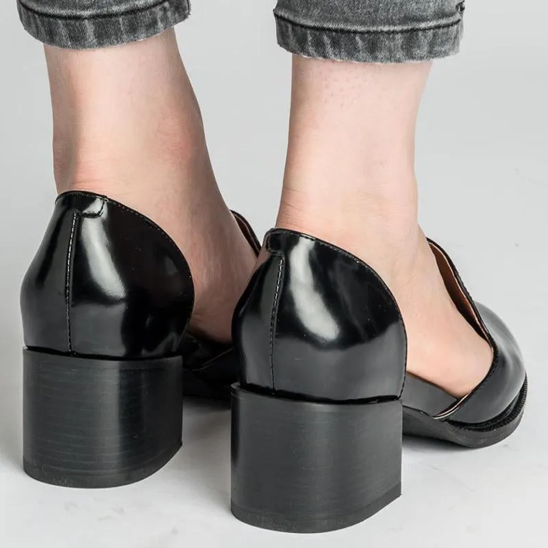 Simple Block Mid-heel Women's Pump Shoes