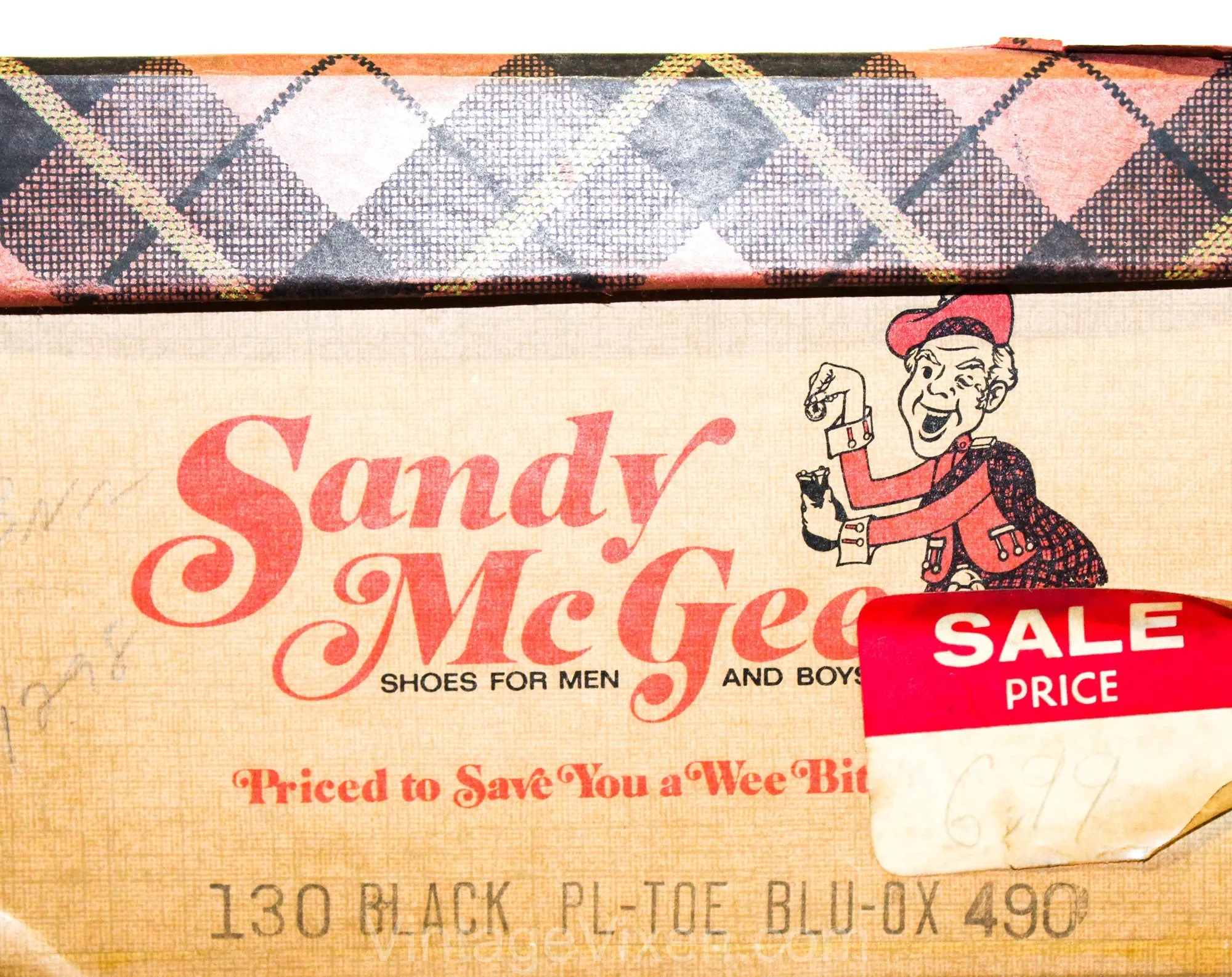 Size 9 Men's Dress Shoes - Funky 1960s 70s Black Mens Oxfords with Orange Shoe Laces - Never Worn In Original Box - 60s NOS Deadstock
