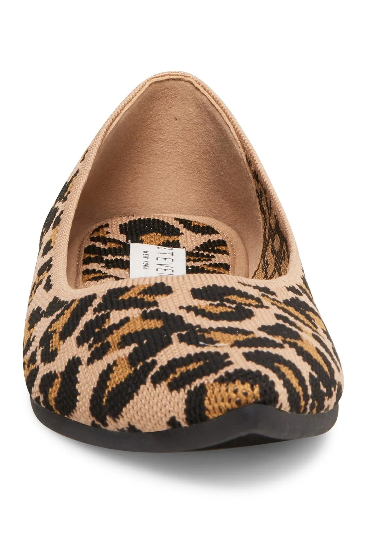 Steve Madden Womens Leopard Ramone Pointed-Toe Slip-On Loafer Shoe