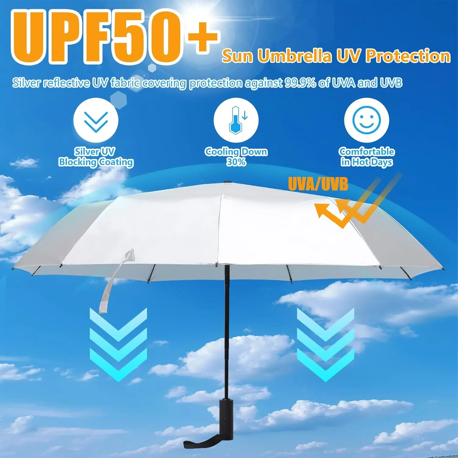UPF 50  Travel Compact UV Umbrellas For Sun Protection Automatic Open Close Sun Umbrella UV Protection for Walking