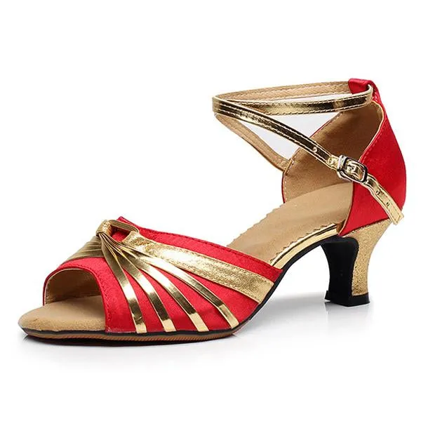 Women's Fish Mouth Open Toe Glossy Dance Shoes 81432491C