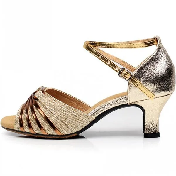 Women's Fish Mouth Open Toe Glossy Dance Shoes 81432491C