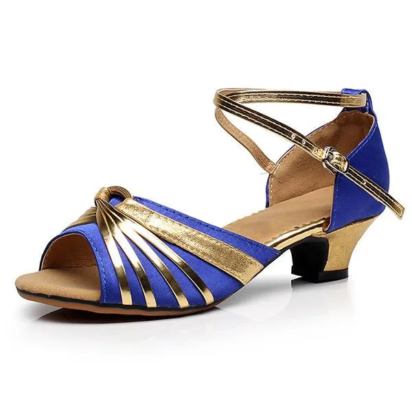 Women's Fish Mouth Open Toe Glossy Dance Shoes 81432491C