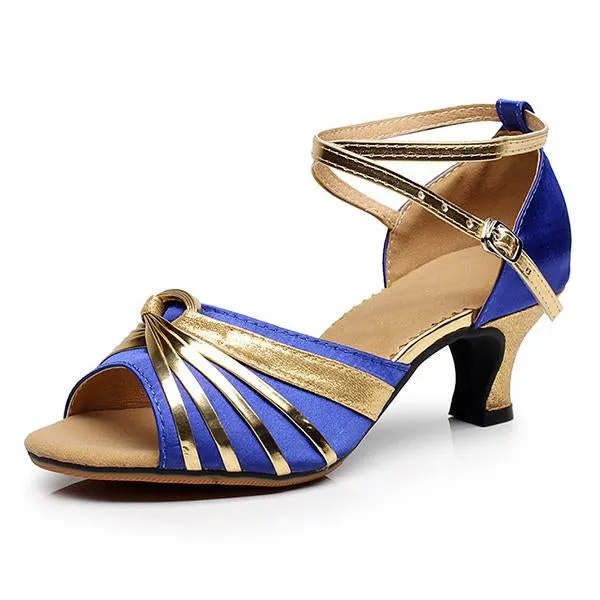 Women's Fish Mouth Open Toe Glossy Dance Shoes 81432491C