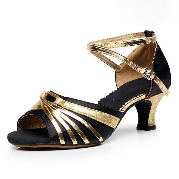 Women's Fish Mouth Open Toe Glossy Dance Shoes 81432491C