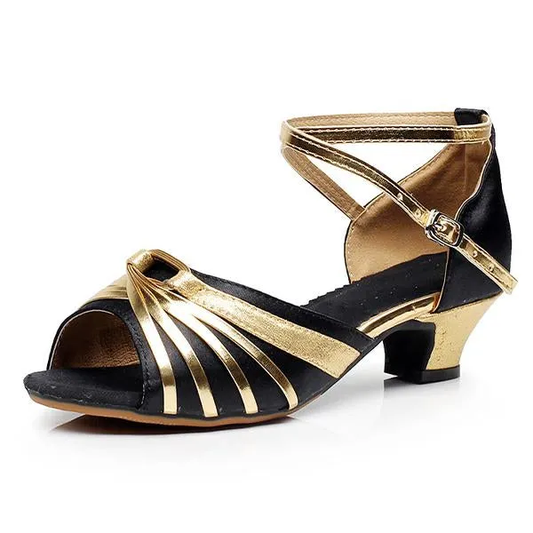 Women's Fish Mouth Open Toe Glossy Dance Shoes 81432491C